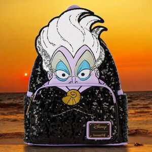 Loungefly Disney The Little Mermaid 35th Anniversary Ursula Sequin Backpack NWT